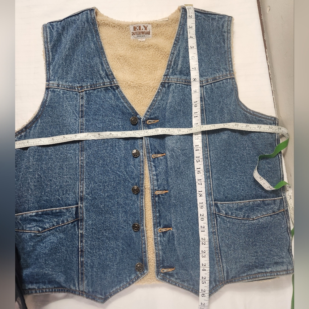 Vintage Classic Vest, ELY OUTWEAR Denim Blue Jean for Women SKU D10 - Picture 4 of 5